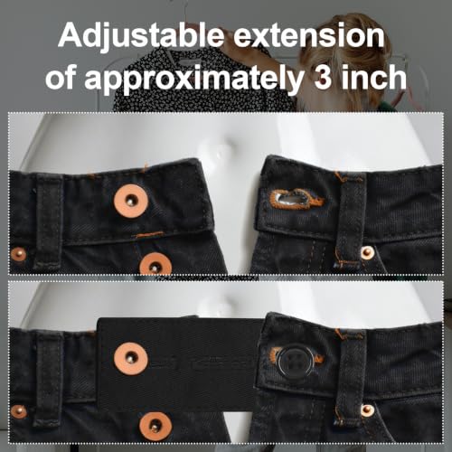 6 Pack Waistband Extenders Jeans, Button Assorted