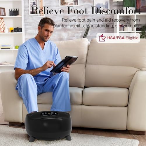 CuPiLo Foot Massager with Heat, FSA Eligible HSA Upgraded Full Foot Massage - color: Black