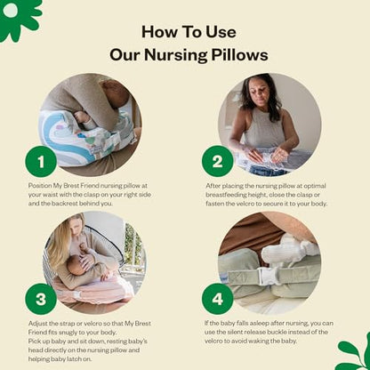 My Brest Friend Nursing Pillow - Deluxe - Flower Key Gray - color: Flower Key Grey