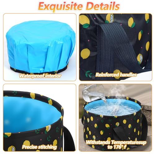 Foldable Bucket for Soaking Feet, Portable Foot Bath Tub Spa Basin - color: Black