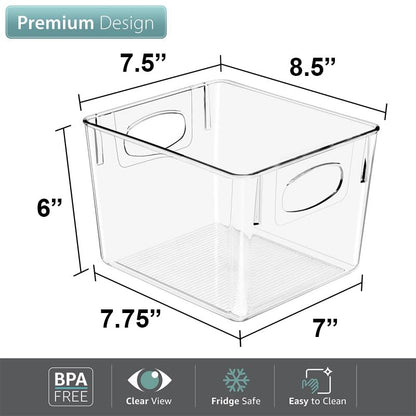 Sorbus Fridge Organizers and Storage, Clear Plastic Bins (Medium, 4 Pack) - size: Medium, style: 4 Pack