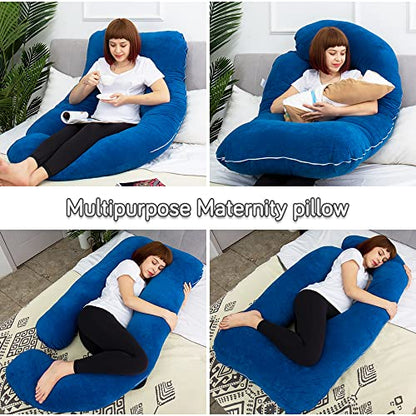60 Inch Pregnancy Pillows for Sleeping (Blue) - color: Blue