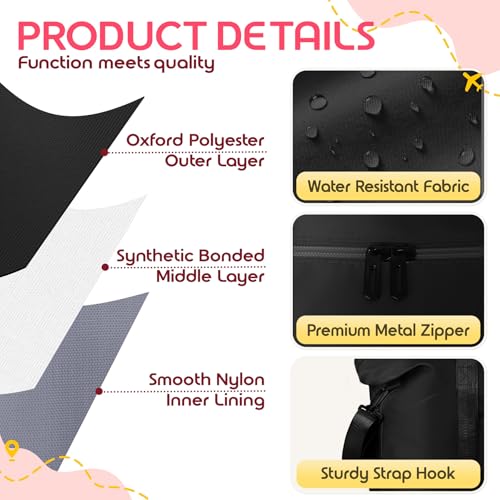 Duffle Bag for Travel with Trolley Sleeve, Gym Bag, Black - color: Black