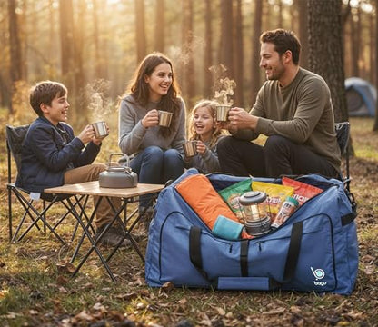 Bago Travel Duffle Bag for Women & Men. Extra Large Foldable Duffel Bags - color: SnowDepBlue, size: 120L