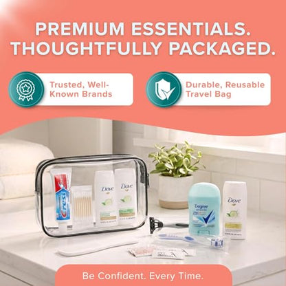 100 Pack Womens Bulk Hygiene Kits – 12-Piece Premium Brand-Name Toiletries - size: 100 Pack