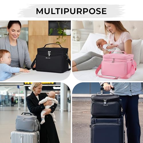 Breast Pump Bag Fit for Spectra S1 and S2, Pumping Bag with Milk Packs - color: Pink