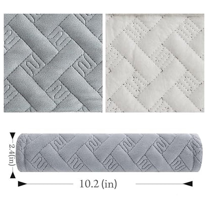 Amooca 2-Pack Braid Pattern Seat Belt Covers Shoulder Pads for Car & Bag - color: Light Grey
