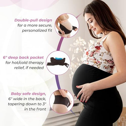 GABRIALLA Pregnancy Belly Band, Made in USA - color: White, size: Medium