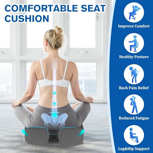 CushyOasis Seat Cushion, Gel Memory Foam Office Chair Cushions, (Grey) - color: Grey, size: Large