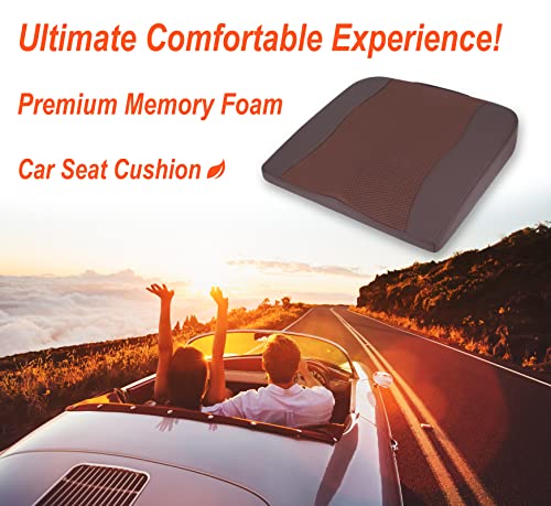 Lofty Aim Car Seat Cushion, Memory Foam Car Seat Cushions for Long Driving - color: Brown