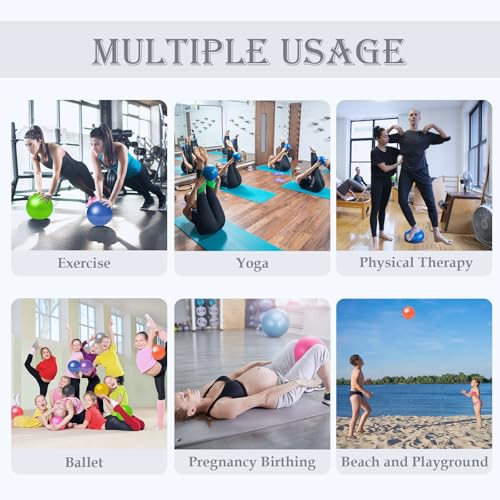 Soft Pilates Yoga Ball, Small Exercise Ball, Mini Rubber Workout Equipment - color: Pink