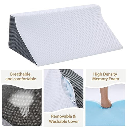 Wedge Pillow for Side Sleepers, Body Positioning Support - color: Gray White
