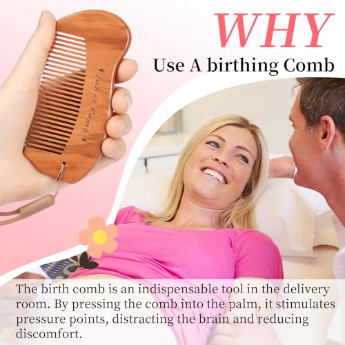 Labor Comb for Pregnancy - Wooden Birthing Essential and New Mom Gift - color: 1 Pack-Fish