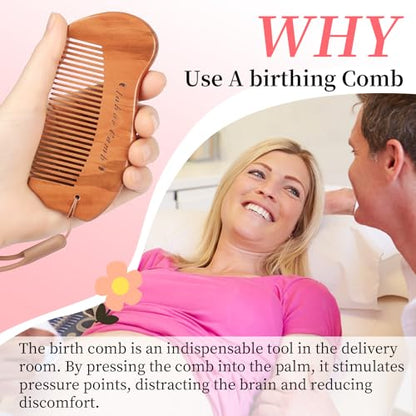 Labor Comb for Pregnancy - Wooden Birthing Essential and New Mom Gift - color: 1 Pack-Fish