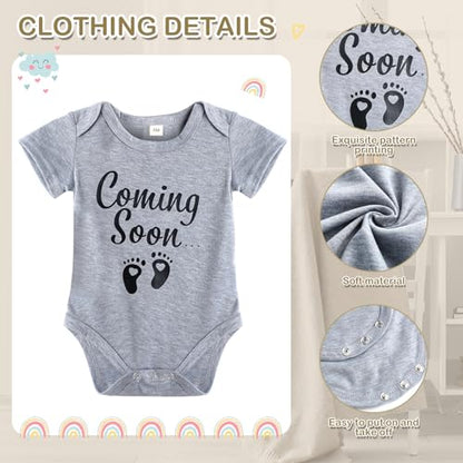 Canlierr 9 Pcs Pregnancy Announcement Set Baby Coming Soon Ideas, Gray - color: Gray