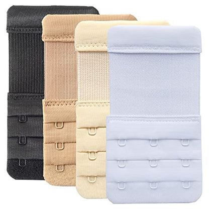 Women's Bra Extender 3 Hook / 2 Hook Bra Extension Strap Soft and Comfortable - color: 4pcs, 3 Hook 3/4 Inch Spacing