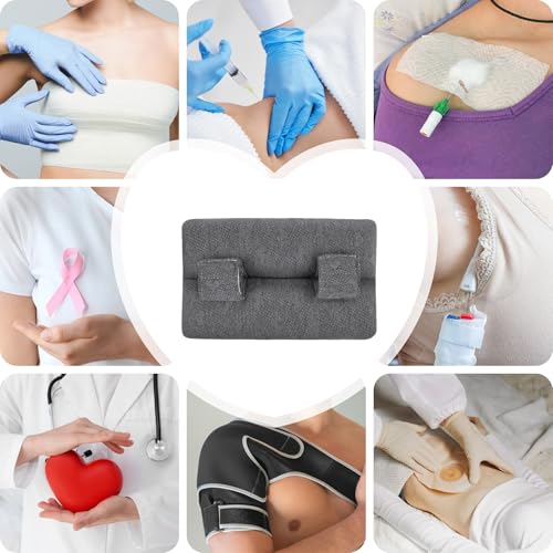 Post-Op Seat Belt Pillow – Ice/Hot Pocket for Chest/Heart, Small Grey - color: Dark Gray, size: Small