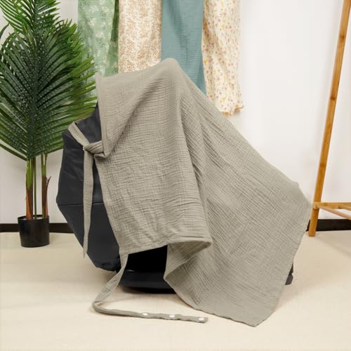 MEXXI Muslin Nursing Covers for Breastfeeding, 2 Pack Privacy Nursing Apron - color: KHAKI