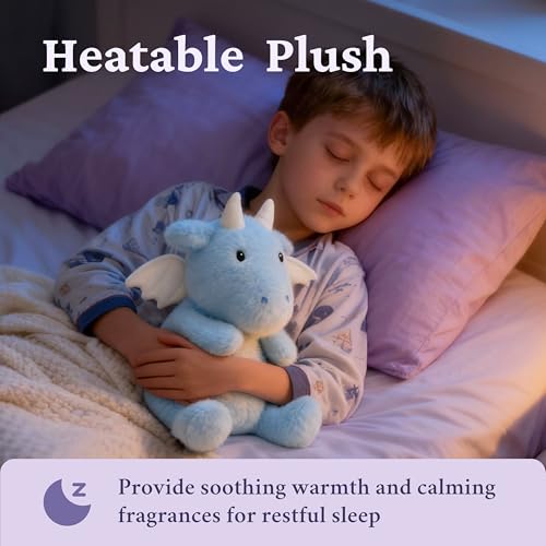 IKASA Microwavable Stuffed Animal Dragon Plush,Heating Weighted 1.5 lbs - color: Blue Dragon