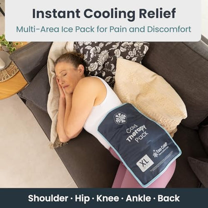 Pelegon Ice Packs for Injuries Reusable XL (11" x 15") Ice Pack for Knee, Reusable Gel Ice Pack for Back, Large Flexible Cold Pack for Shoulder, Hip & Neck, Soft Fabric Side, Leakproof Design - 2 Pack - size: XL (2 Pack)