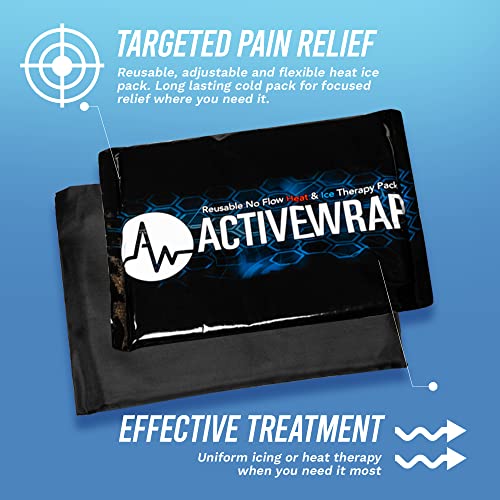 ActiveWrap Ultra Flex Ice & Heat Pack, Medium (6" x 9") – Gel Ice Packs Reusable for Ankle, Elbow & Neck, Hot & Cold Therapy, Flexible No-Flow Gel, Includes Nylon Protective Pouch (2 Count) - size: Medium (6" x 9")
