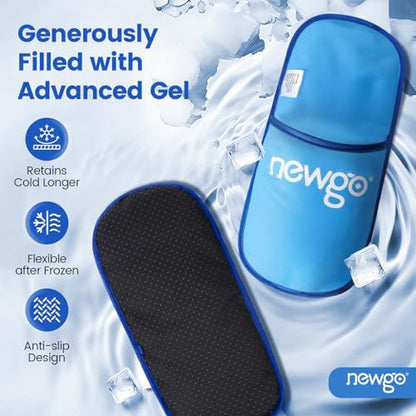 NEWGO Foot Ice Pack Slippers for Plantar Fasciitis, FSA Eligible, 2 Pack