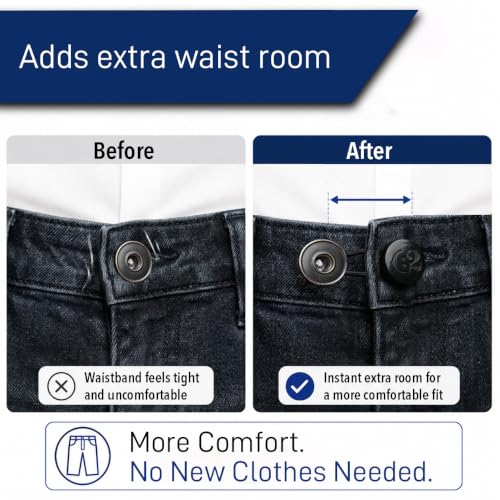 C2 3Pcs Maternity Pants Button Extenders - Black - 24L