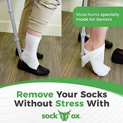 Easy Sock Ox Adjustable Sock Aid for Seniors, No Bending, with Sock Remover