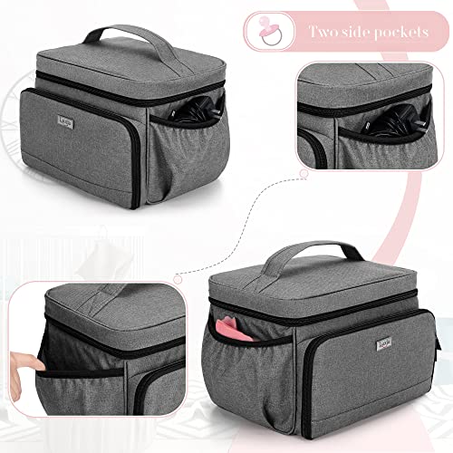 LUXJA Breast Pump Bag Compatible with Spectra S1 and S2, Gray - color: Gray