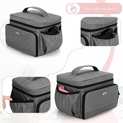 LUXJA Breast Pump Bag Compatible with Spectra S1 and S2, Gray - color: Gray