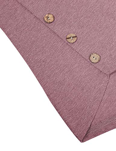 Quinee Women's Casual Button Side Nursing Tops Maternity Breastfeeding Tunic - color: Rose Red, size: Medium