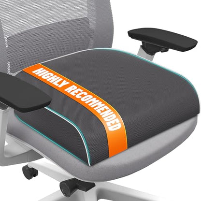 SweetSlubr Seat Cushion, Chair Pad, Memory Foam Tailbone Pain Relief - color: Gray, size: 2X-Large