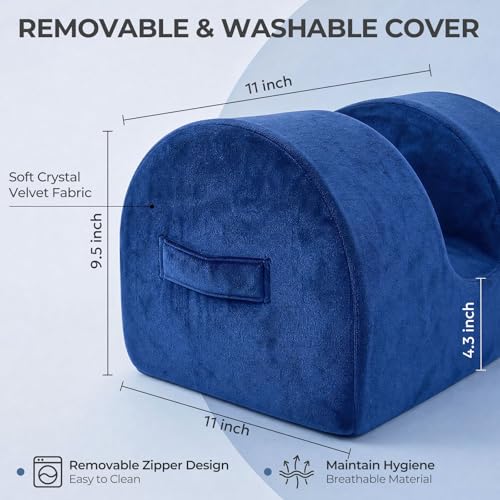 Leg Elevation Pillow for Knee Replacement Surgery Recovery with Handle - color: Navy