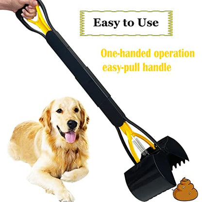 ienjoyed 2-Pack Pooper Scooper for Large Small Dogs Heavy Duty, 32" Long Handle Poop Scoop for Yard, Grass, Gravel, Dog Poop Grabber with High Strength Material and Durable Spring - size: 32 inches(2-Pieces)