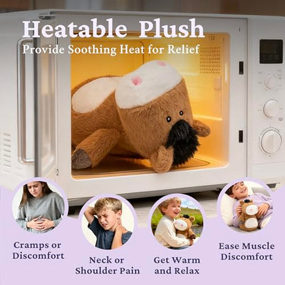IKASA Microwavable Stuffed Animal Horse Plush, Heating Weighted 1.5 lbs - color: Brown Horse