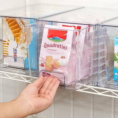 Vtopmart 8 Pack Stackable Clear Pantry Storage Drawers, Large - size: 4Pack 7"H (Pack of 2)