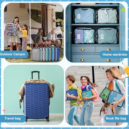 7 Pcs Packing Cubes for Travel Days of Week, Blue, M - color: Blue, size: M