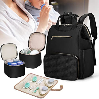 Fasrom Breast Pump Organizer Bag, Pumping Backpack with Cooler