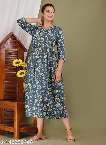 Women's Pink Cotton Pregnancy & Breastfeeding Maxi Dress - color: Light Grey, size: Medium