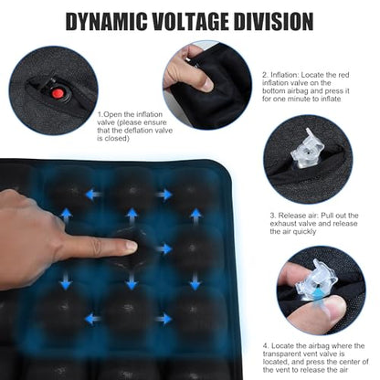 Inflatable Seat Cushion, Travel Cushion for Airplane Without Air Pump