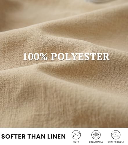 Foucome Maternity Pants Over Belly Summer Wide Leg Beach Pants - color: Khaki, size: Medium