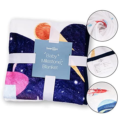Baby Milestone Blanket for Boy - Newborn Photography Props - 60'x40' Outerspace - color: Outerspace