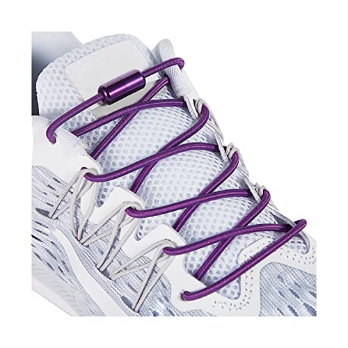 Elastic Shoe Laces - No Tie Shoelaces for All Adult and Kids Sneakers Fits Board Shoes and Casual Shoes (2 Pairs) - color: Purple
