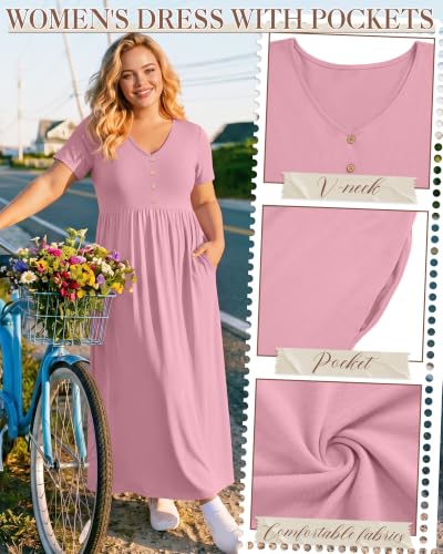 Women's Plus Size Maternity Dress - color: Dirty Pink, size: 3X-Large
