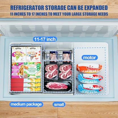 2Pcs Freezer Organizer Bins,11 to 17 inchs Large Stackable Containers - style: Expansion stack - 2-piece