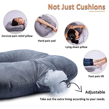 Hshbxd Donut Pillow, Tailbone Cushion for Wheelchair, Office and Travel - color: New Grey