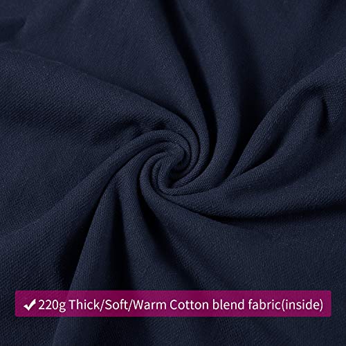 Joyaria Women's Cotton Maternity Jogger Pants Over The Belly with Pockets - color: Navy Blue, size: XX-Large