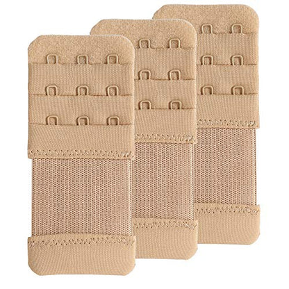 SAMGU Women's Bra Extenders 2 Hook/3 Hook/4 Hook/5 Hook/6 Hook Soft Stretchy - color: 3 Hook 1/2" Spacing, Skin Color
