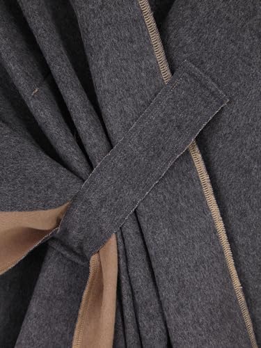 Moss Rose Women Shawl Wrap Poncho Open Front Cardigan Shawl for Fall Winter - color: Grey+camel 2, size: One Size