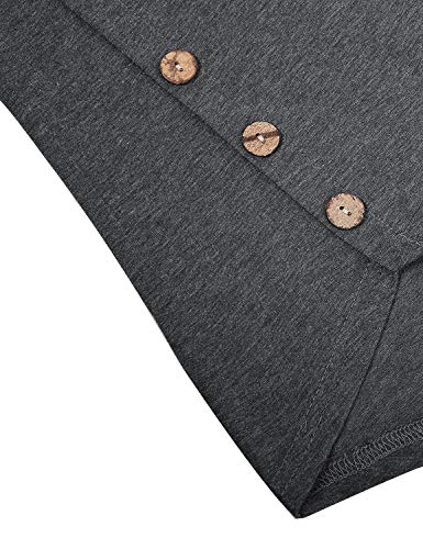 Quinee Women's Casual Button Side Nursing Tops Maternity Breastfeeding Tunic - color: Dark Grey, size: Small